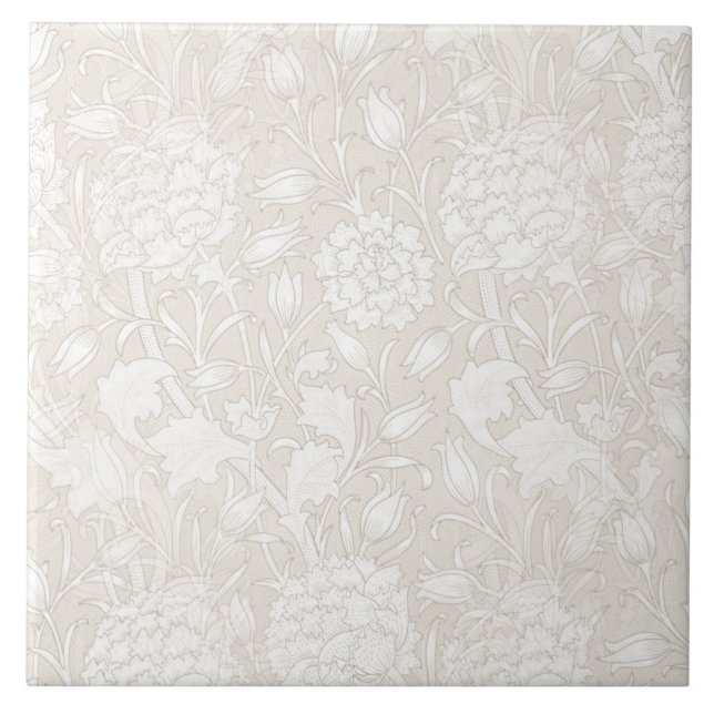 William Morris Floral Pattern in Sepia  Kakelplatta (Framsidan)