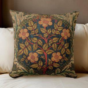 William * Morris Floral Tree Rose Wreath Kudde