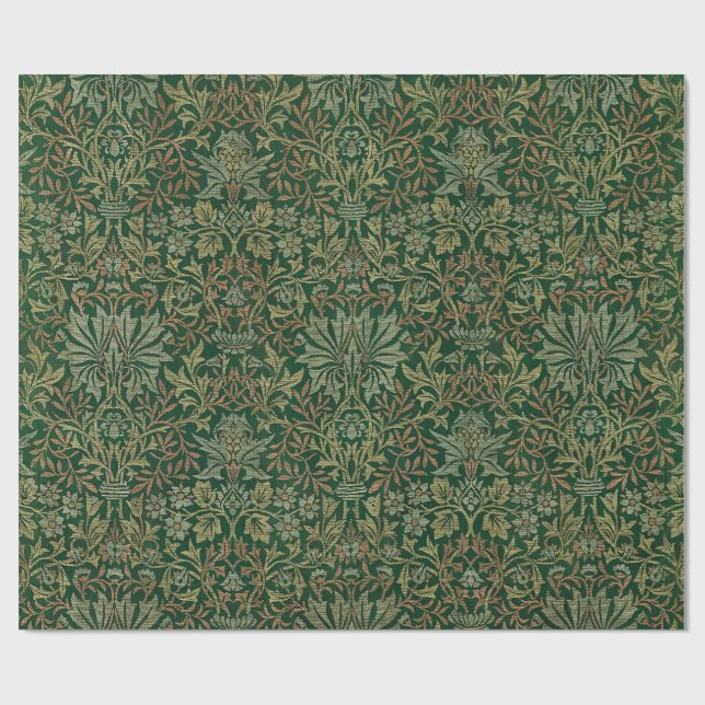 William Morris Flower Garden-Greens Presentpapper (Platt)