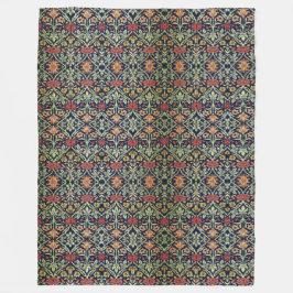 William Morris Flowers Foliage Grönt Gult Red Fleecefilt