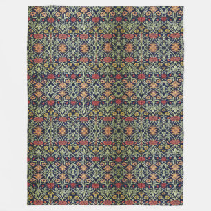 William Morris Flowers Foliage Grönt Gult Red Fleecefilt