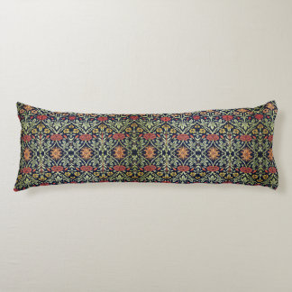 William Morris Flowers Foliage Grönt Gult Red Kroppskudde