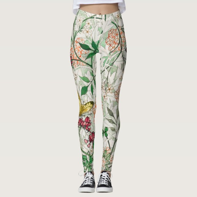 William Morris FLOWERS OCH BUTTERFLIES Leggings (Framsida)