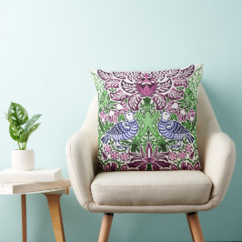 William Morris Folk Art Birds Flowers Acorns Kudde
