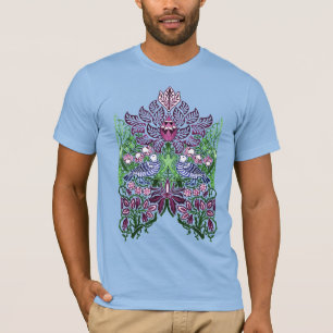 William Morris Folk Art Birds Flowers Acorns T Shirt