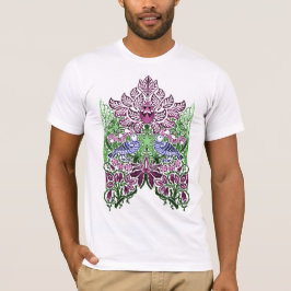 William Morris Folk Art Birds Flowers Acorns T Shirt