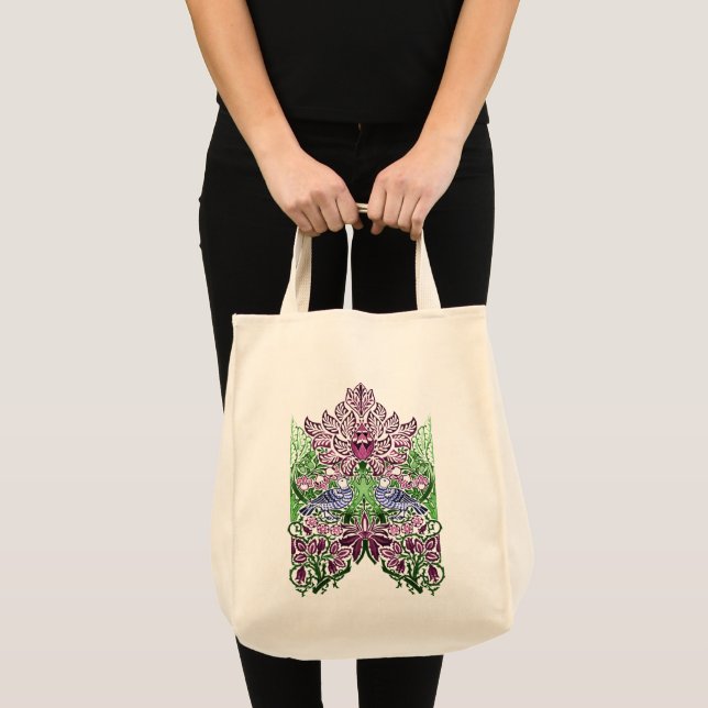 William Morris Folk Art Birds Flowers Acorns Tygkasse (Framsida (produkt))