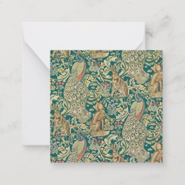 William Morris Forest Flat Note Card Anteckningskort (Framsida)