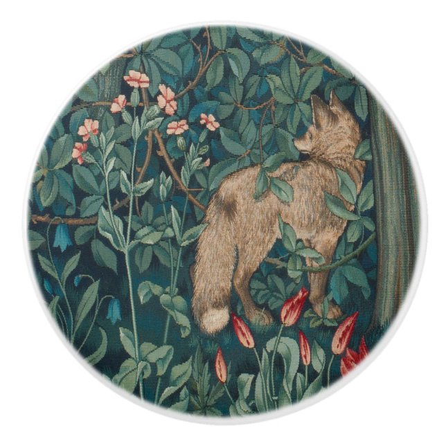 William Morris Forest Fox Blommigt Tapestry Knopp (Framsidan)