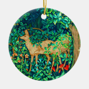 William Morris Forest Hjort Tapestry Skriv ut Julgransprydnad Keramik