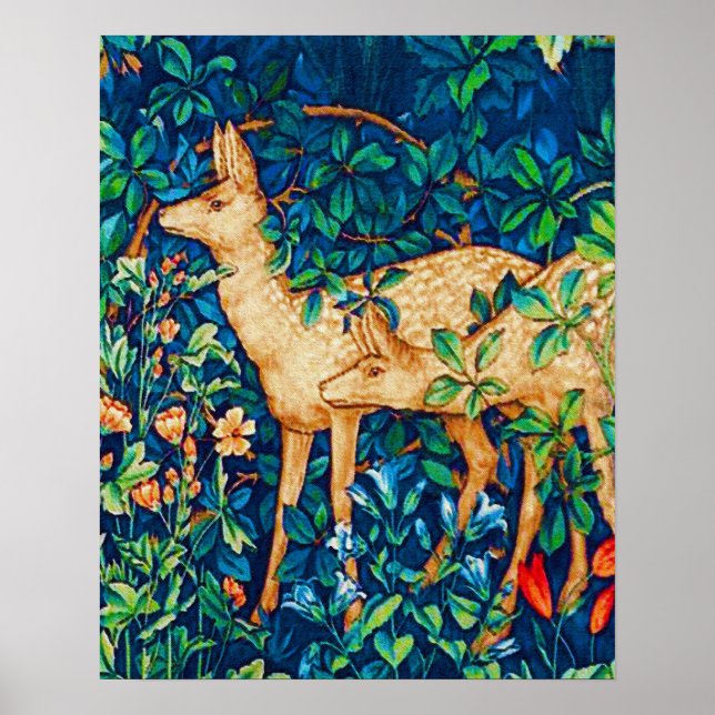 William Morris Forest Hjort Tapestry Skriv ut Poster (Framsidan)
