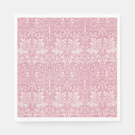 William Morris Forest Rabbit Bird Foliage Rosa Pappersservett