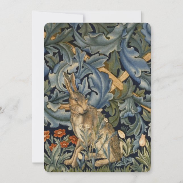 William Morris Forest Rabbit Blommigt Art nouveau (Framsida)