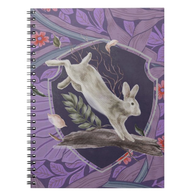 William Morris Forest Rabbit Blommigt Art nouveau Anteckningsbok (Framsidan)