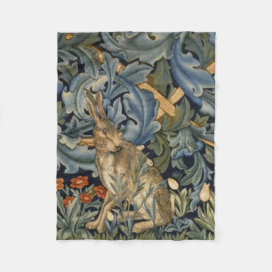 William Morris Forest Rabbit Blommigt Art nouveau Fleecefilt