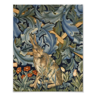 William Morris Forest Rabbit Blommigt Art nouveau Fototryck