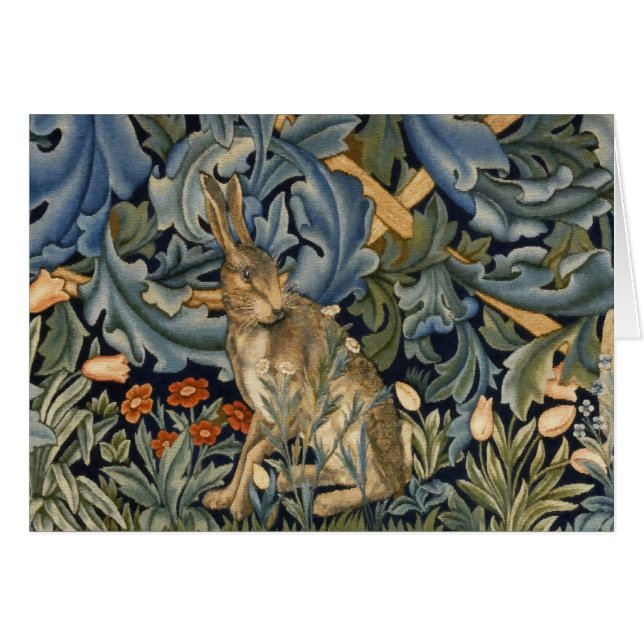 William Morris Forest Rabbit Blommigt Art nouveau Hälsningskort (Framsidan Horizontal)