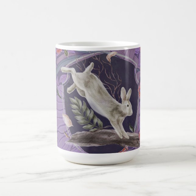 William Morris Forest Rabbit Blommigt Art nouveau Kaffemugg (Center)