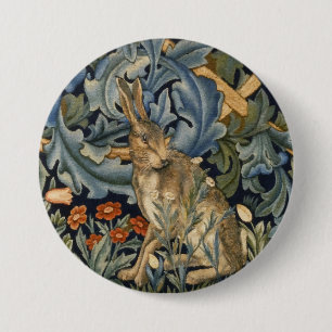 William Morris Forest Rabbit Blommigt Art nouveau Knapp