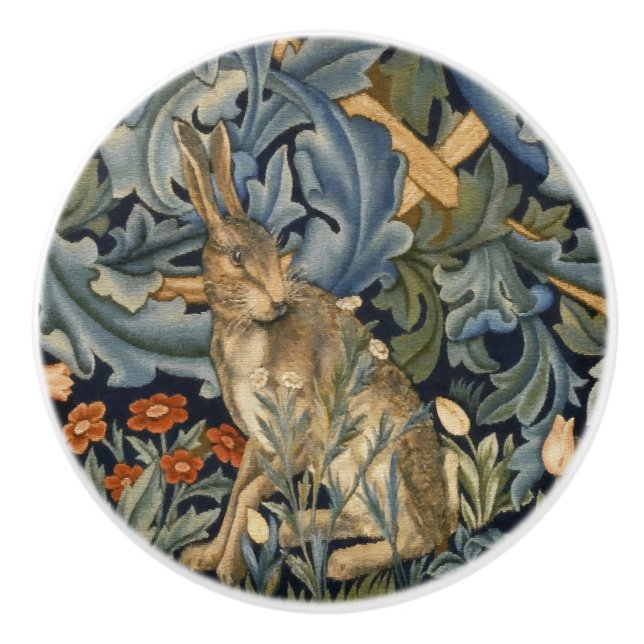 William Morris Forest Rabbit Blommigt Art nouveau Knopp (Framsidan)