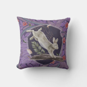 William Morris Forest Rabbit Blommigt Art nouveau Kudde