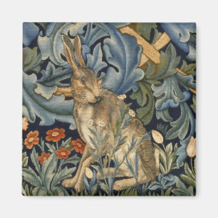 William Morris Forest Rabbit Blommigt Art nouveau Magnet
