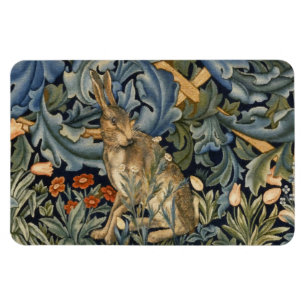 William Morris Forest Rabbit Blommigt Art nouveau Magnet