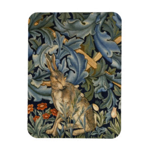William Morris Forest Rabbit Blommigt Art nouveau Magnet
