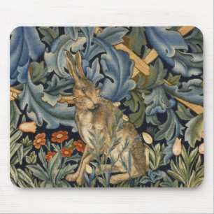 William Morris Forest Rabbit Blommigt Art nouveau Musmatta