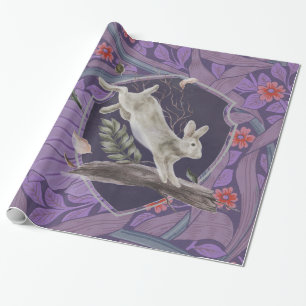 William Morris Forest Rabbit Blommigt Art nouveau Presentpapper