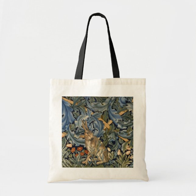William Morris Forest Rabbit Blommigt Art nouveau Tygkasse (Framsidan)