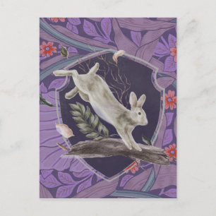 William Morris Forest Rabbit Blommigt Art nouveau Vykort