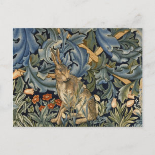 William Morris Forest Rabbit Blommigt Art nouveau Vykort