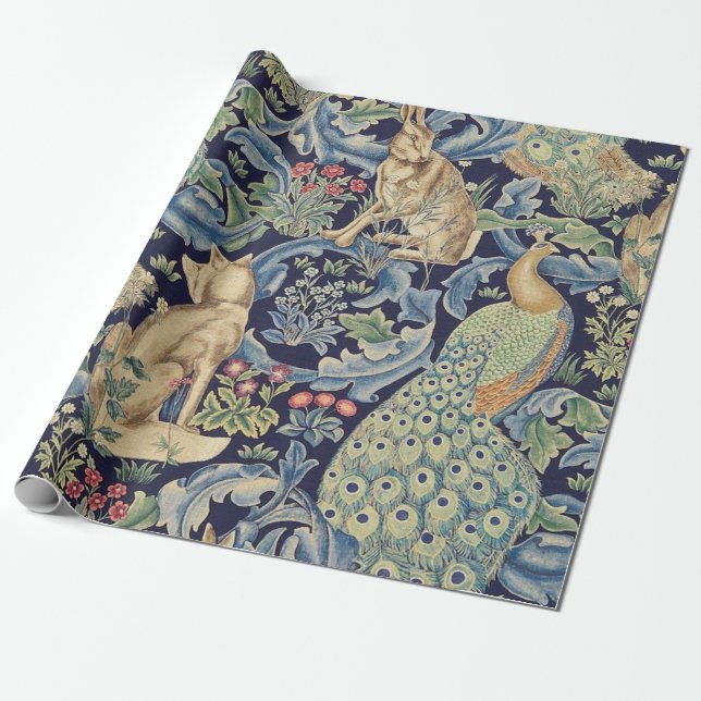 William Morris Forest Rabbit Presentpapper (Utrullad)