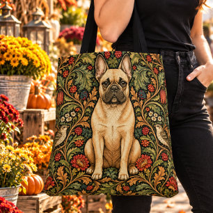William Morris fransk bulldogg vintage blom Tygkasse