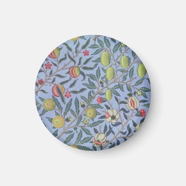 William Morris Fruit Granatäpple Blå Ornament Magnet (Framsidan)