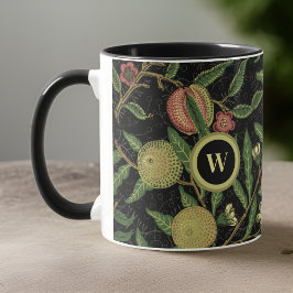 William Morris Fruit Mönster med Monogram Initial Mugg