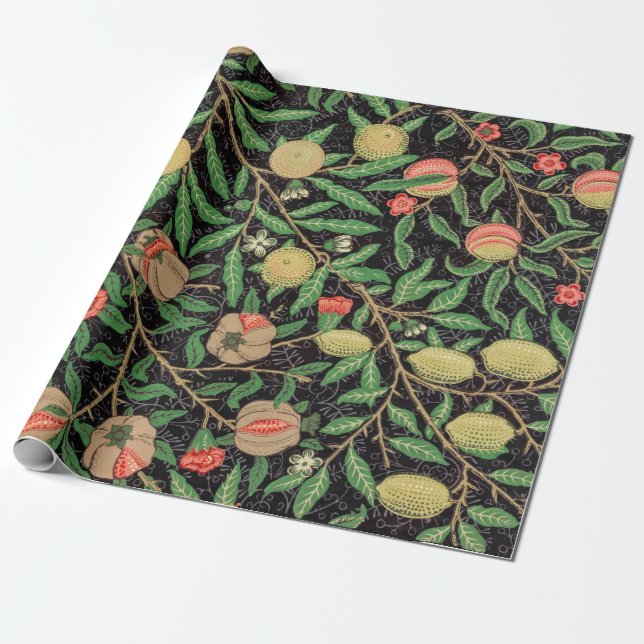 William Morris Fruit pattern Vintage Presentpapper (Utrullad)