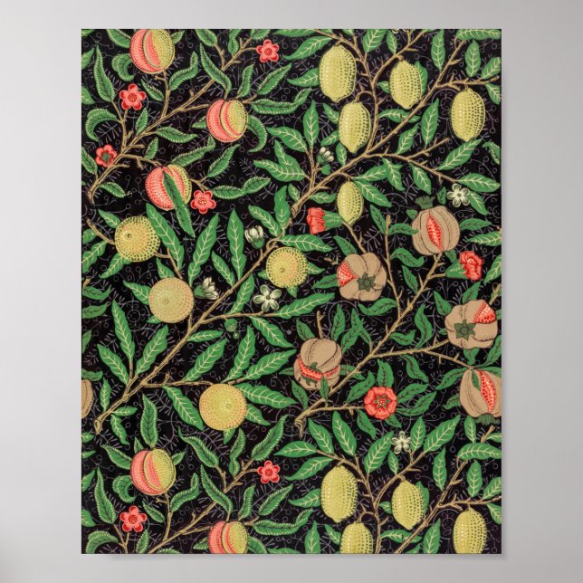 William Morris Fruit Pomegranate Blommönster Poster (Framsidan)