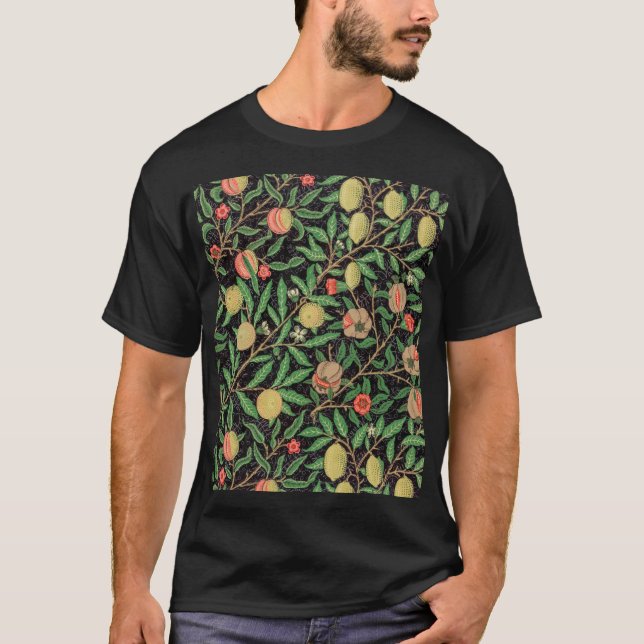 William Morris Fruit Pomegranate Blommönster T Shirt (Framsida)