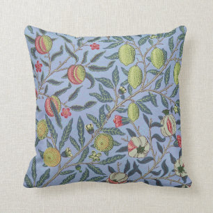 William Morris Fruit Pomegranate Blue Ornament Kudde