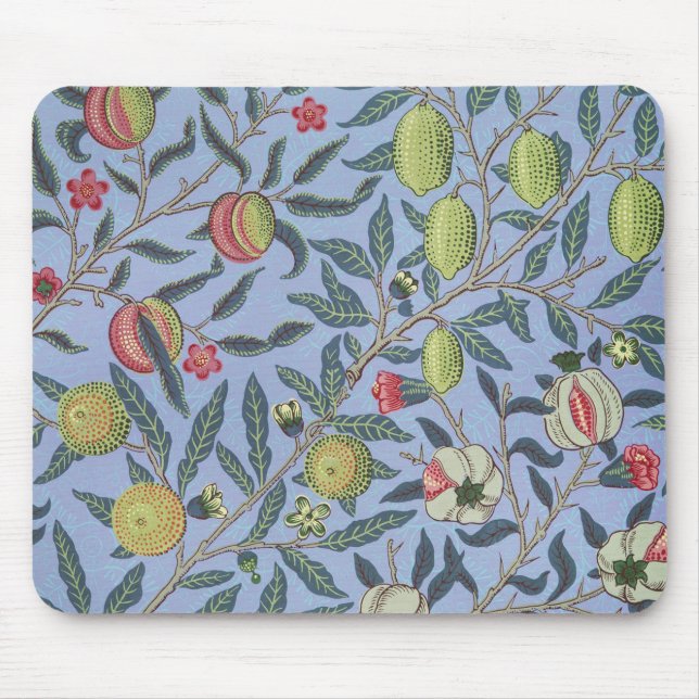 William Morris Fruit Pomegranate Blue Ornament Musmatta (Framsidan)