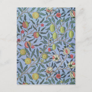 William Morris Fruit Pomegranate Blue Ornament Vykort