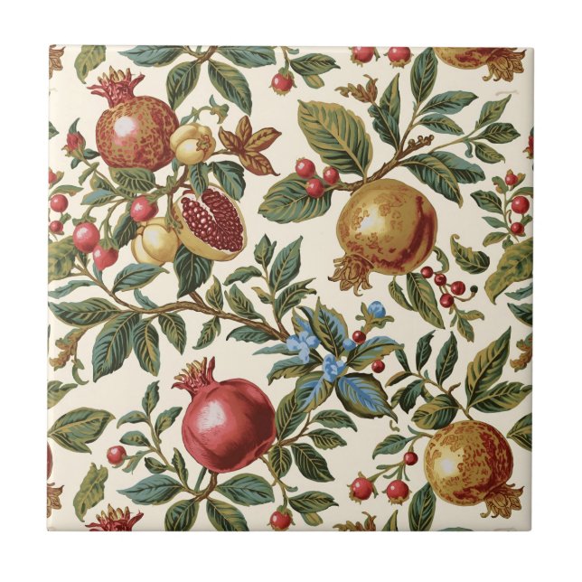 William Morris Fruit Pomegranate mönster Kakelplatta (Framsidan)
