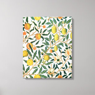 William Morris Fruit Pomegranate White Ornament Canvastryck