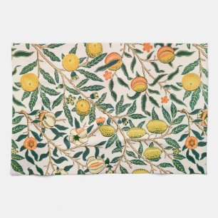 William Morris Fruit Pomegranate White Ornament Kökshandduk
