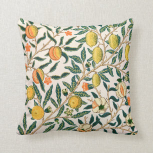 William Morris Fruit Pomegranate White Ornament Kudde