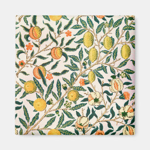 William Morris Fruit Pomegranate White Ornament Magnet