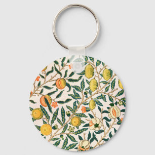 William Morris Fruit Pomegranate White Ornament Nyckelring