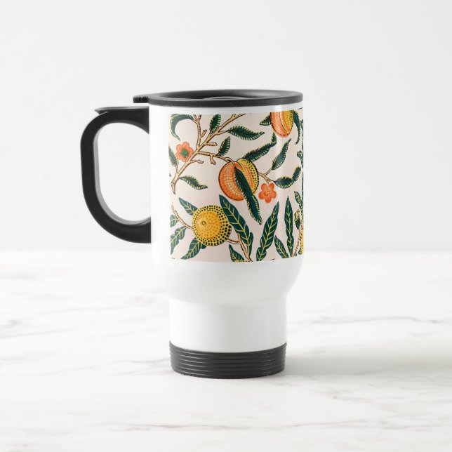 William Morris Fruit Pomegranate White Ornament Resemugg (Vänster)